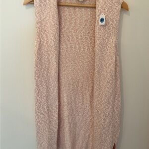 LOFT Pink Open-Front Cardigan